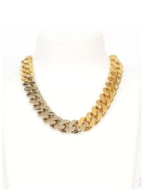 Saint Laurent Mixed Metal Chunky Link Necklace - Gold & Silver